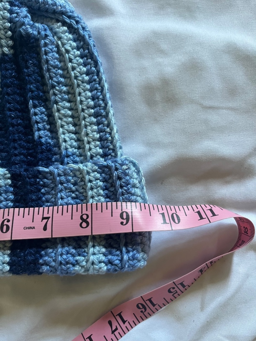 Handmade Crochet Blue Hat - Picture 2 of 3